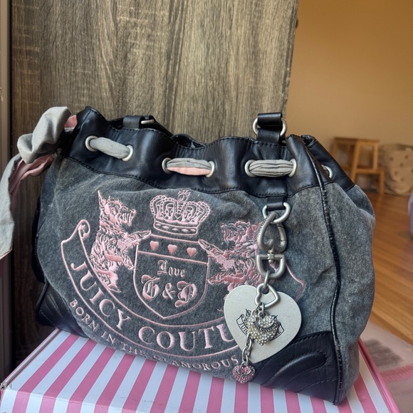 Juicy Couture Gray and Pink Scottie Bags - Picture 2 of 10